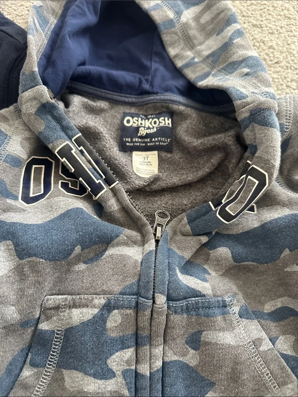 GAP Navy Kids Hooded Fleece Zip-Up Sweatshirt